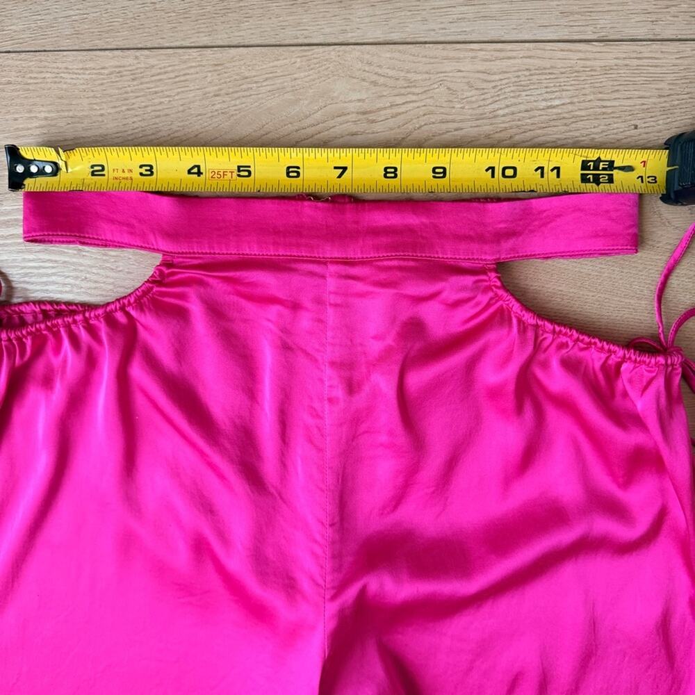 Camila Coelho hot pink satin hip cutout Wide-Leg Pants size small - Picture 10 of 16